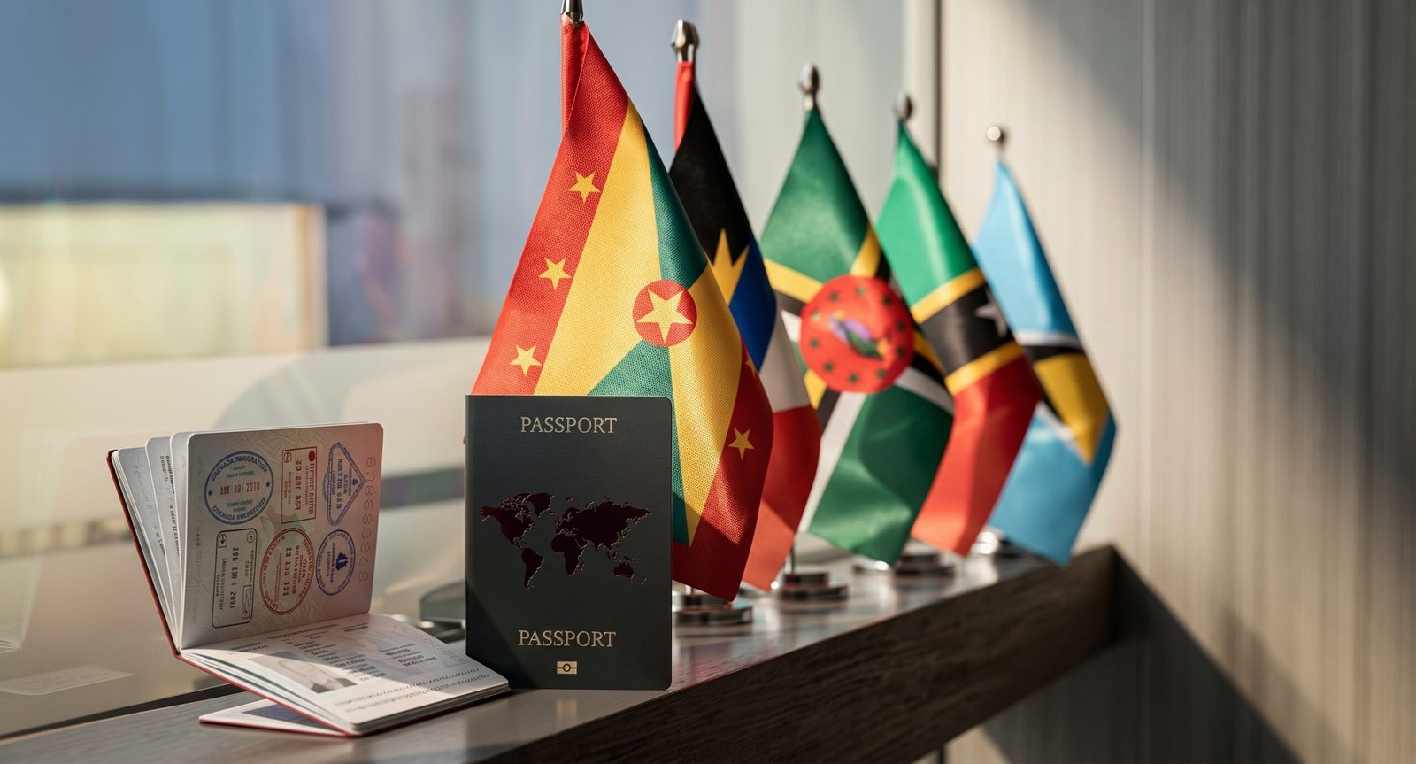 Passport on a desk in an advisor's office