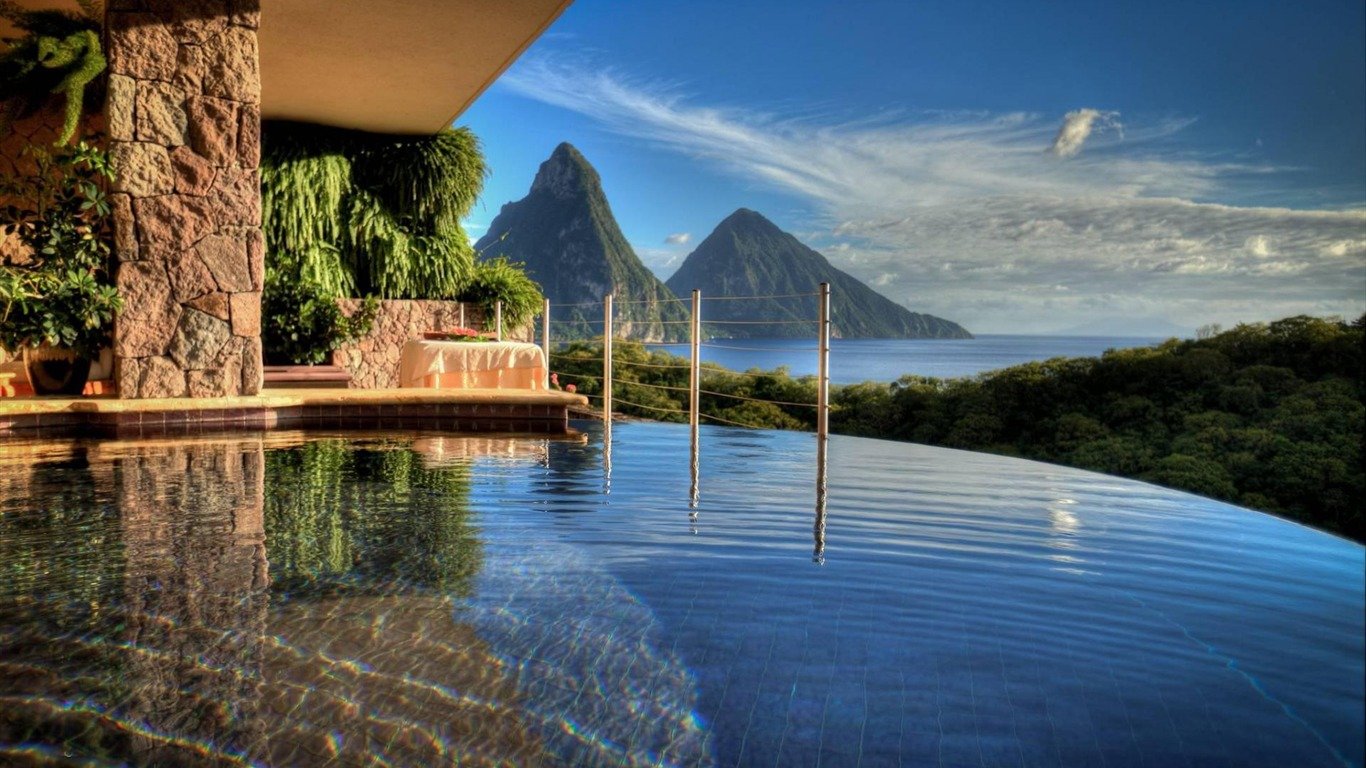 Saint Lucia Resort Nature HD Wallpaper 1366x768