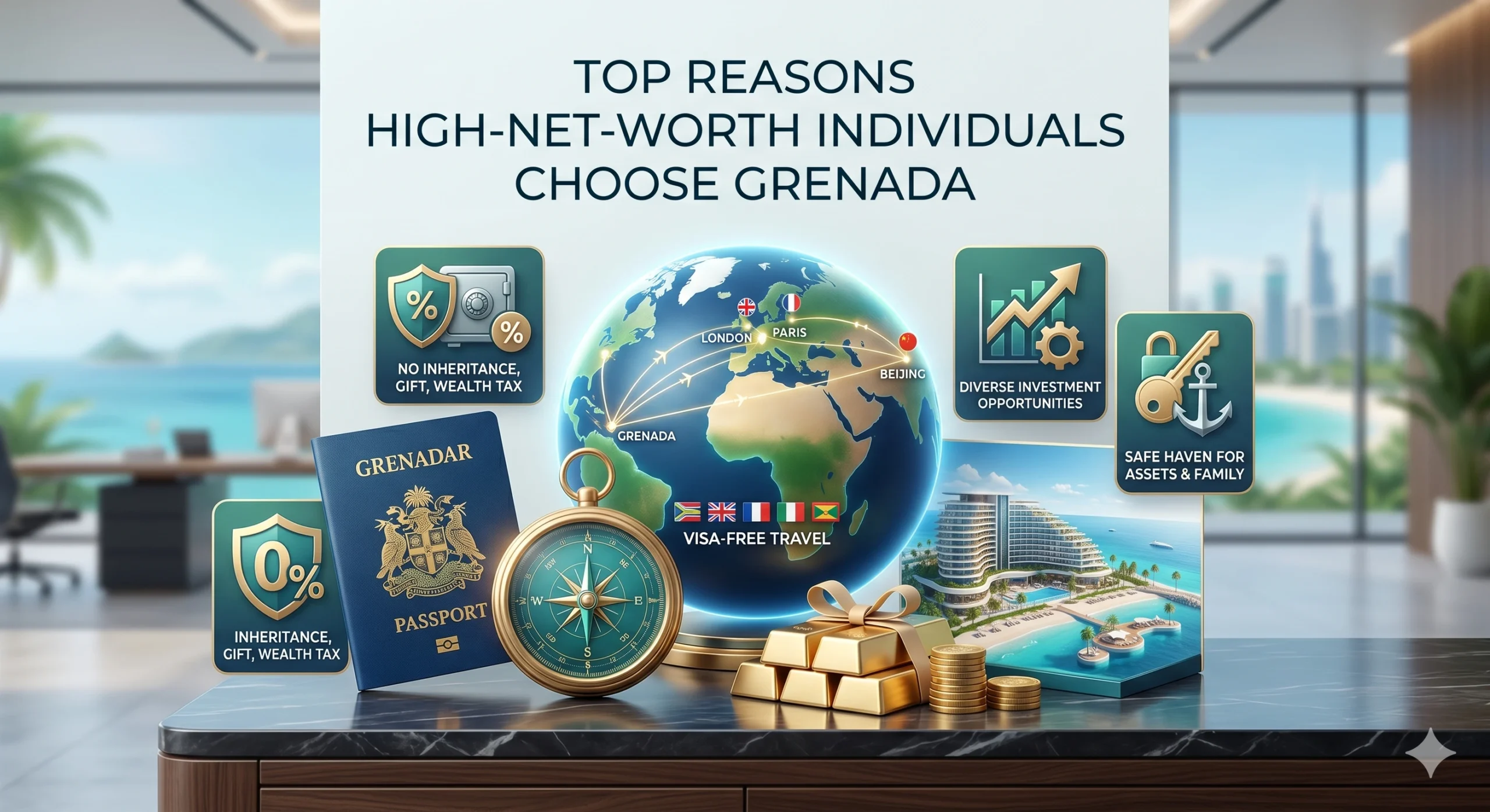 Grenada Citizenship by Investment in Dubai helping investors obtain a Grenada second passport with visa-free travel and global business opportunities